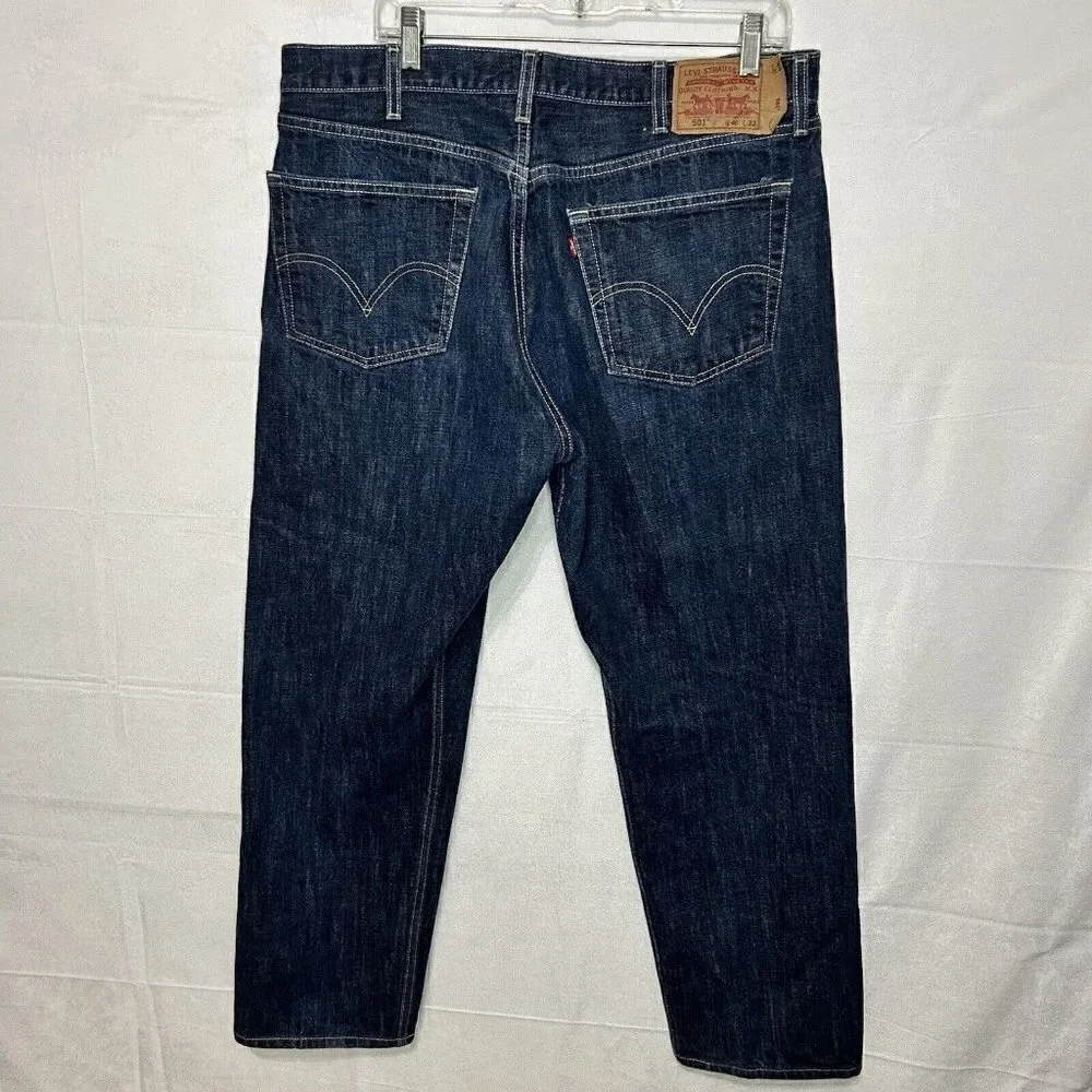 Levis 501 Jeans Regular Button Fly Straight Leg Denim Tag: 40x32 Actual: 38x30